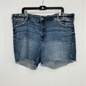 Silver Suki Shorts 24W Distressed 5.5 Inseam Frayed Hem Denim Shorts Jean Shorts